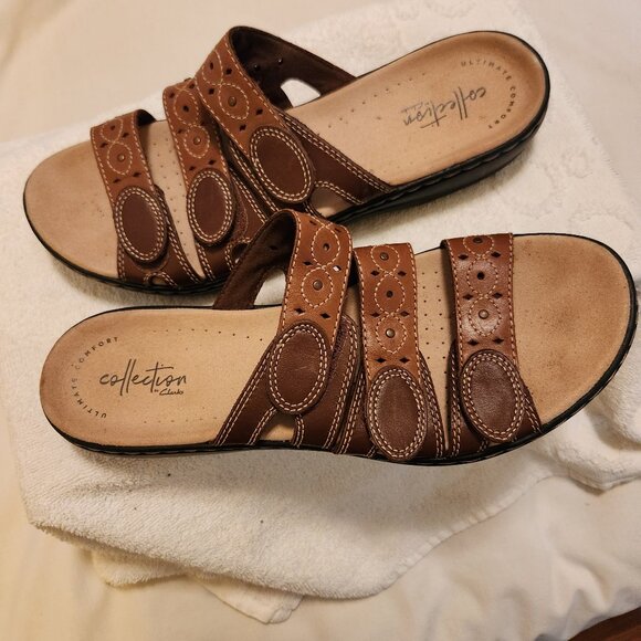 Women's Leisa Cacti Q Slide Sandals by Clarks- Size 9N - Picture 3 of 7